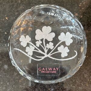 Galway Crystal Shamrock paperweight
